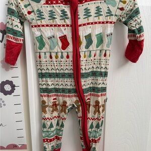 Little Sleepies Festive Stocking Pajama Set - Red and Green